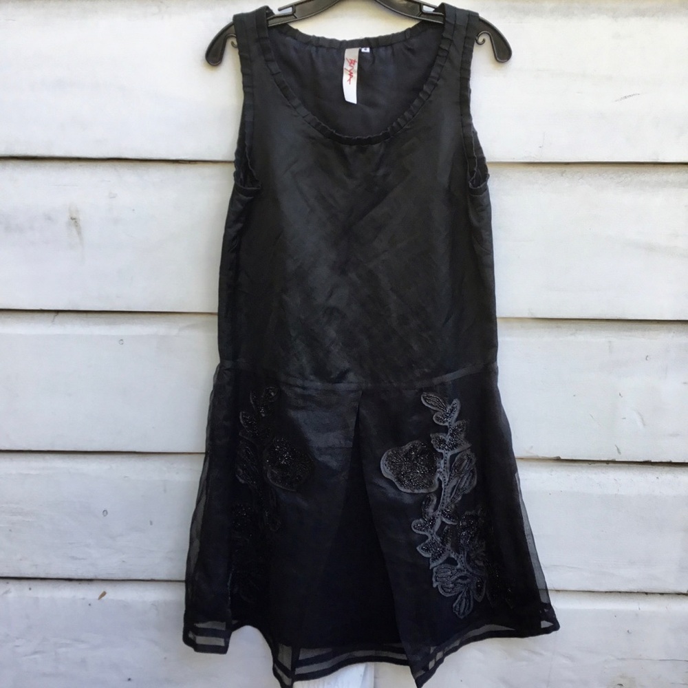 Biya Johnny Was sleeveless black beaded  dress S
